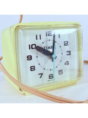 Vintage Nostalgia Timex Model 7369A Alarm Clock Turquoise Hand Working  USA
